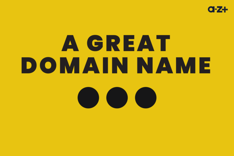 graphic saying "a great domain name"